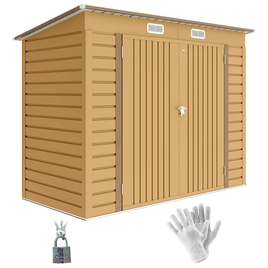 Image 931149.jpg, Product 931-149 / Price $289.99, Outsunny 8 x 4FT Metal Garden Storage Shed with 2 Vents, Yellow from Outsunny on TSC.ca's Home & Garden department