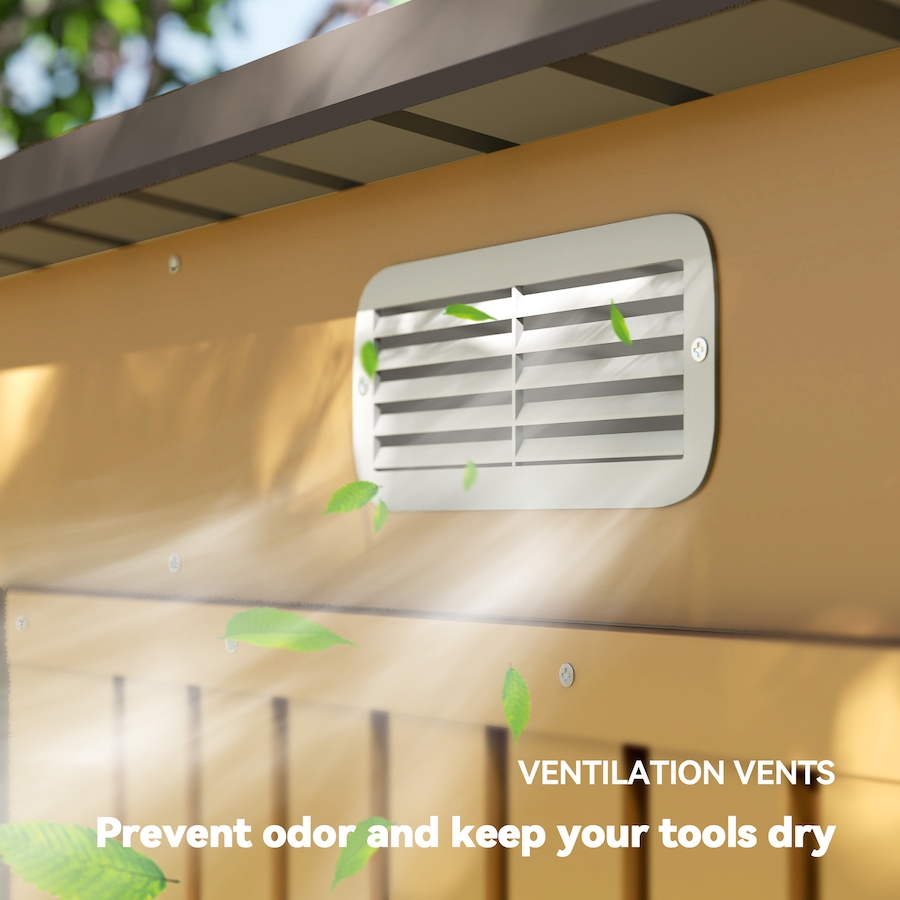Image 931149_ALTMORE6.jpg, Product 931-149 / Price $289.99, Outsunny 8 x 4FT Metal Garden Storage Shed with 2 Vents, Yellow from Outsunny on TSC.ca's Home & Garden department