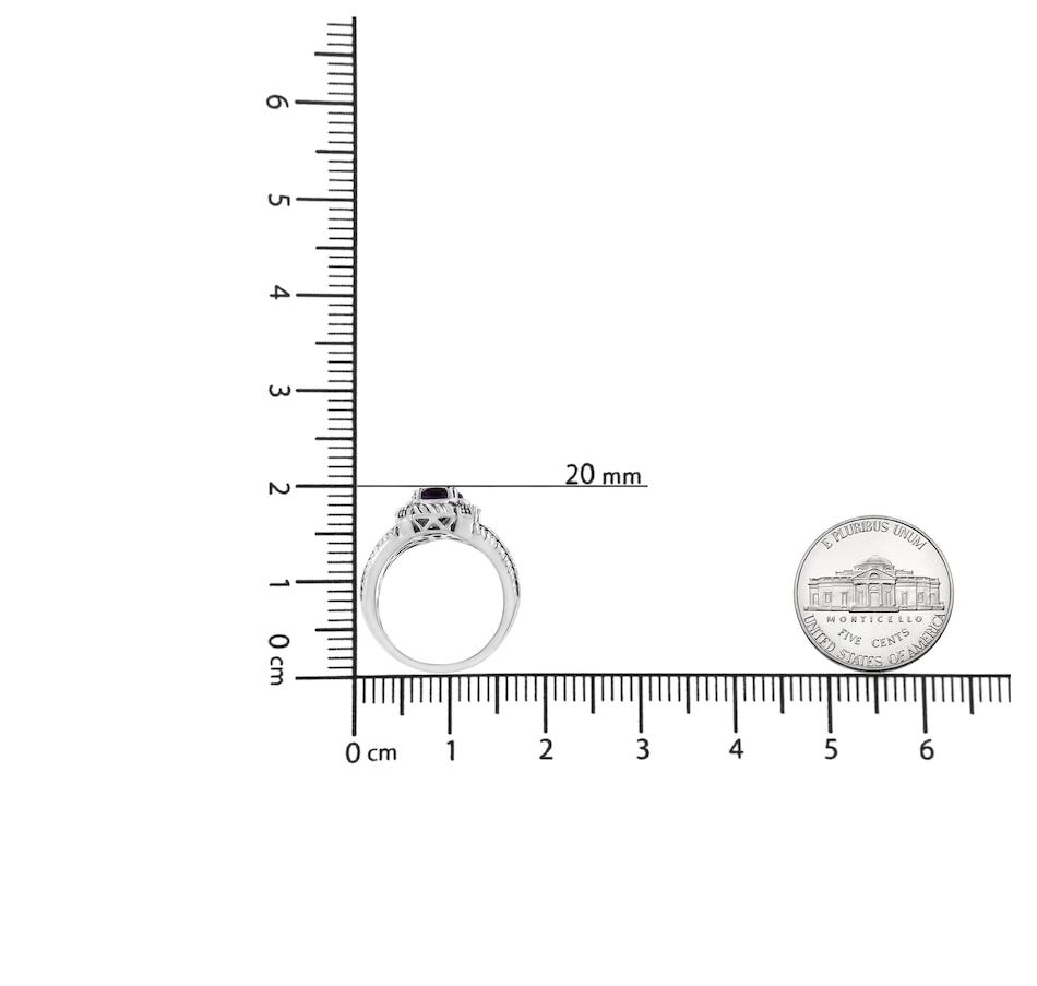 Image 931191_ALTMORE6.jpg, Product 931-191 / Price $658.00, .925 Sterling Silver Prong Set Natural Oval Shape 9X7 MM Purple Amethyst Solitaire and Diamond Accent Ring (I-J Color, I1-I2 Clarity) from Haus of Brilliance on TSC.ca's Jewellery department