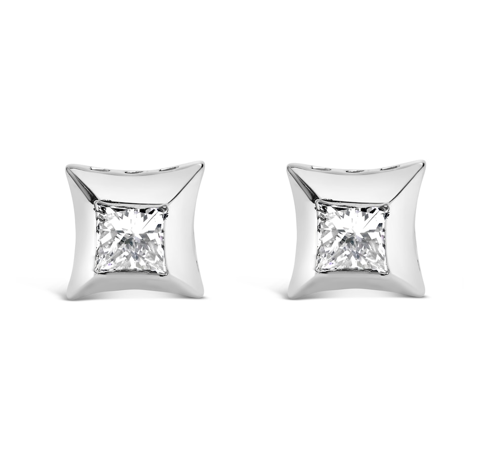 Image 931218.jpg, Product 931-218 / Price $2,978.00, 10K White Gold 1/2 Cttw Invisible Set Princess-Cut Diamond Stud Earrings (H-I Color, SI2-I1 Clarity) from Haus of Brilliance on TSC.ca's Jewellery department