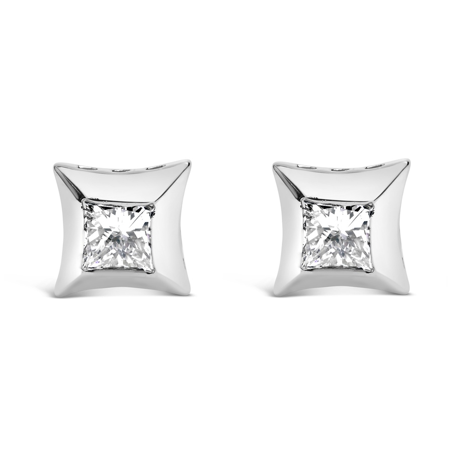 Image 931218.jpg, Product 931-218 / Price $2,978.00, 10K White Gold 1/2 Cttw Invisible Set Princess-Cut Diamond Stud Earrings (H-I Color, SI2-I1 Clarity) from Haus of Brilliance on TSC.ca's Jewellery department
