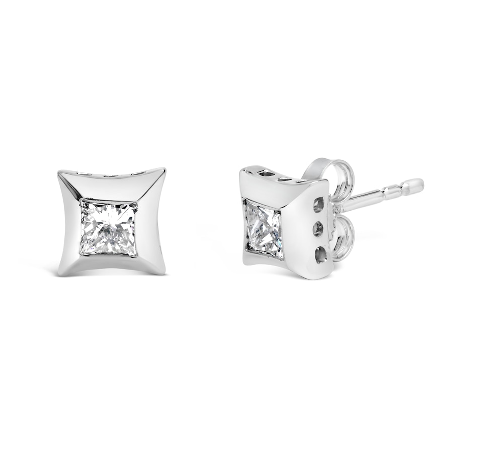 Image 931218_ALTMORE1.jpg, Product 931-218 / Price $2,978.00, 10K White Gold 1/2 Cttw Invisible Set Princess-Cut Diamond Stud Earrings (H-I Color, SI2-I1 Clarity) from Haus of Brilliance on TSC.ca's Jewellery department