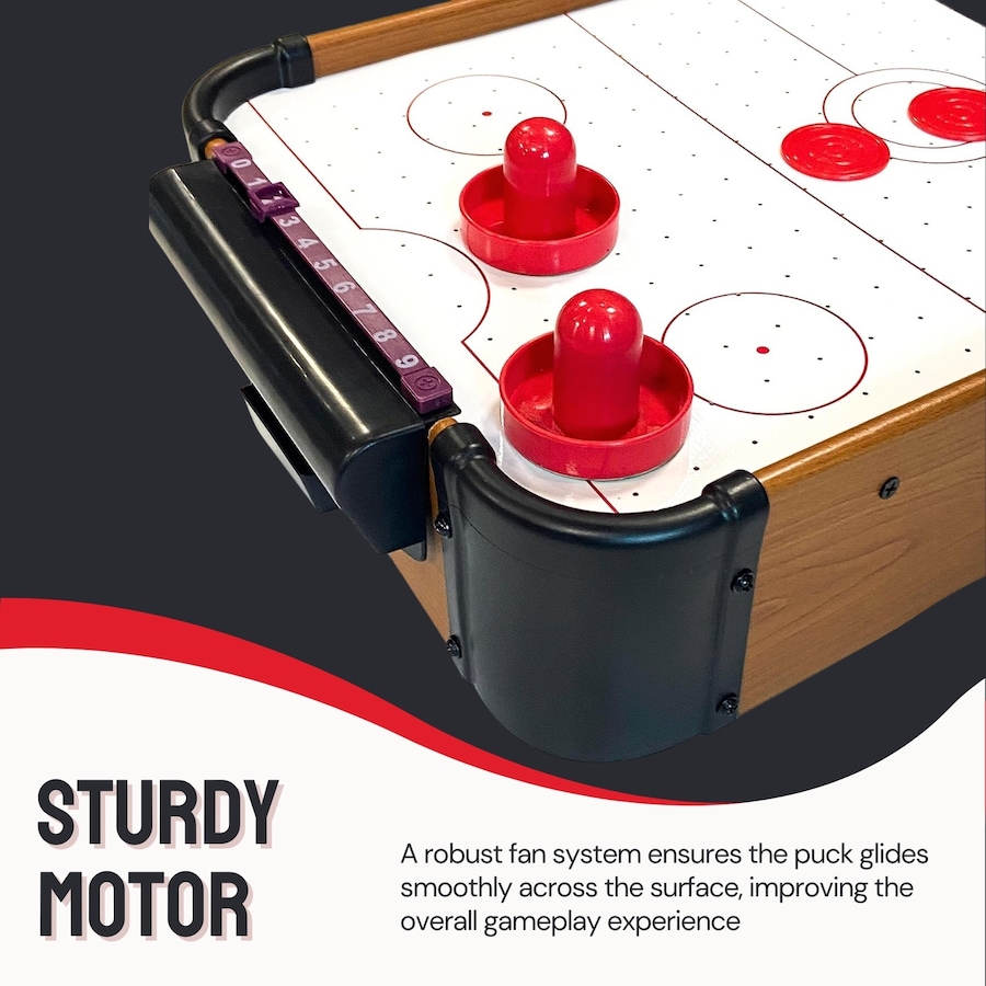 Image 931298_ALTMORE2.jpg, Product 931-298 / Price $64.99, Tabletop Air Hockey Game Set – Easy to Assemble Portable Air Hockey Table with Sturdy Motor, Robust Fan System, 2 Strikers and 2 Pucks, Space-Saving Design for Fun Anywhere from Tradeopia on TSC.ca's Toys & Hobbies department