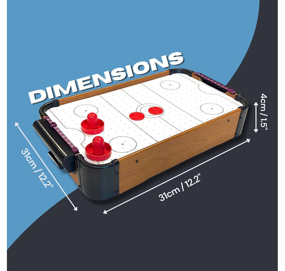 Image 931298_ALTMORE3.jpg, Product 931-298 / Price $41.99, Tabletop Air Hockey Game Set – Easy to Assemble Portable Air Hockey Table with Sturdy Motor, Robust Fan System, 2 Strikers and 2 Pucks, Space-Saving Design for Fun Anywhere from Tradeopia on TSC.ca's Toys & Hobbies department