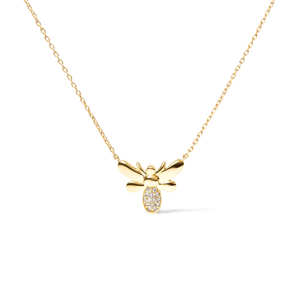 Image 931351.jpg, Product 931-351 / Price $1,762.00, 10K Yellow Gold Diamond Accented Bumble Bee Pendant 18" Inch Necklace (H-I Color, I1-I2 Clarity) from Haus of Brilliance on TSC.ca's Jewellery department