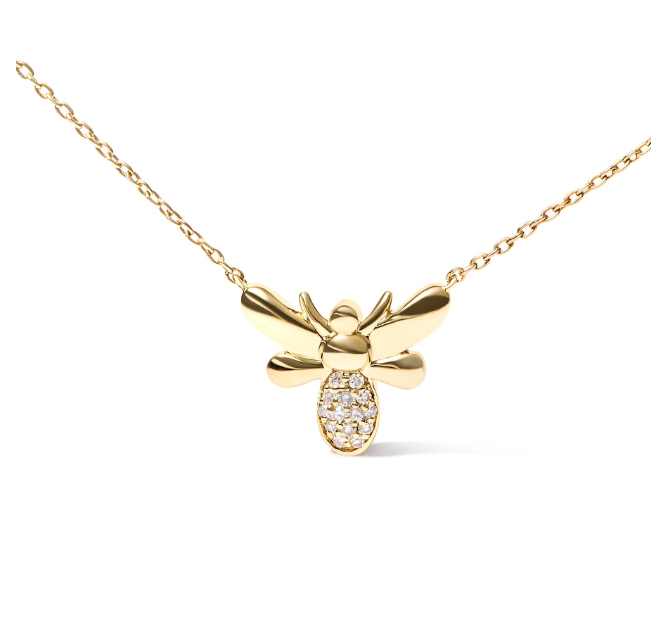 Image 931351_ALTMORE1.jpg, Product 931-351 / Price $1,762.00, 10K Yellow Gold Diamond Accented Bumble Bee Pendant 18" Inch Necklace (H-I Color, I1-I2 Clarity) from Haus of Brilliance on TSC.ca's Jewellery department