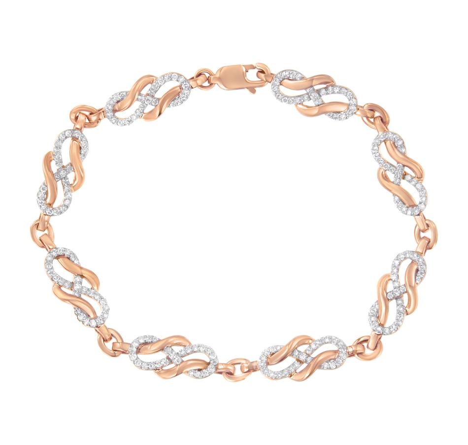 Image 931353.jpg, Product 931-353 / Price $6,362.00, 10K Rose Gold 1.0 Cttw Diamond Infinity Loop and Swirl Link Bracelet (I-J Color, I2-I3 Clarity) - 7.25" Inches from Haus of Brilliance on TSC.ca's Jewellery department