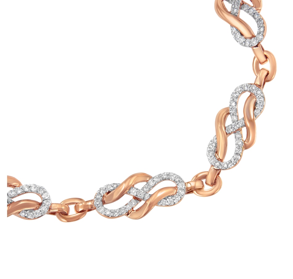 Image 931353_ALTMORE1.jpg, Product 931-353 / Price $6,362.00, 10K Rose Gold 1.0 Cttw Diamond Infinity Loop and Swirl Link Bracelet (I-J Color, I2-I3 Clarity) - 7.25" Inches from Haus of Brilliance on TSC.ca's Jewellery department