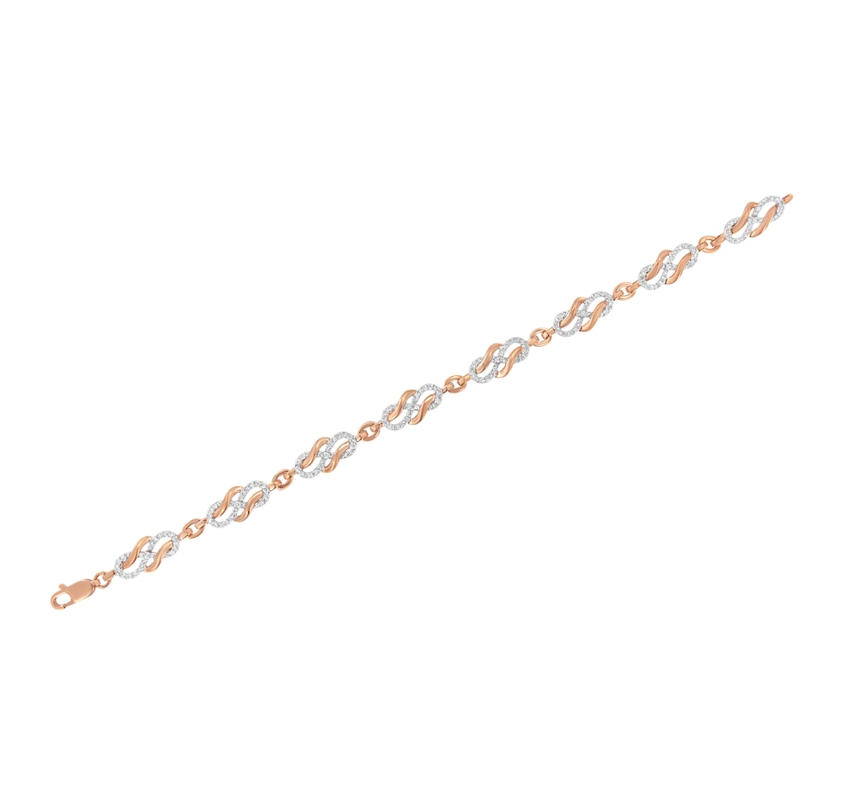 Image 931353_ALTMORE3.jpg, Product 931-353 / Price $6,362.00, 10K Rose Gold 1.0 Cttw Diamond Infinity Loop and Swirl Link Bracelet (I-J Color, I2-I3 Clarity) - 7.25" Inches from Haus of Brilliance on TSC.ca's Jewellery department