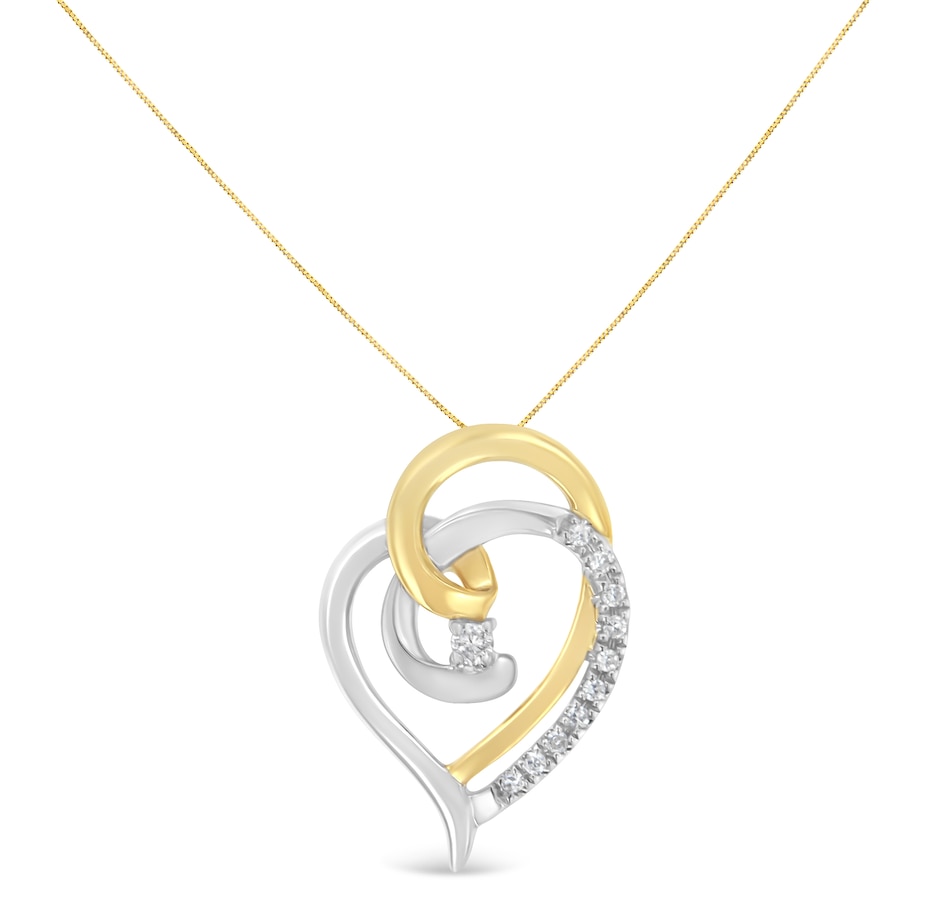 Image 931369_ALTMORE1.jpg, Product 931-369 / Price $1,296.00, 10K Yellow and White Gold Diamond Accent Open Double Heart Spiral Curl 18" Pendant Necklace (J-K Color, I2-I3 Clarity) from Haus of Brilliance on TSC.ca's Jewellery department