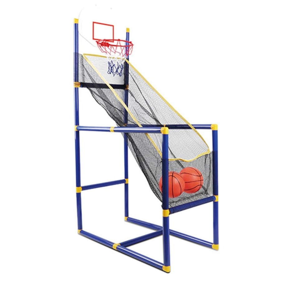 Image 931382.jpg, Product 931-382 / Price $39.99, Arcade Basketball Set for Kids Ages 6-12 | Complete Mini Basketball Game with 2 Balls & Pump | Easy to Assemble Indoor/Outdoor Fun from Tradeopia on TSC.ca's Home & Garden department