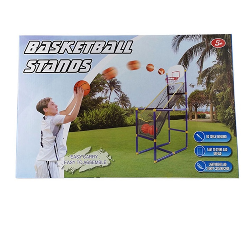 Image 931382_ALTMORE1.jpg, Product 931-382 / Price $39.99, Arcade Basketball Set for Kids Ages 6-12 | Complete Mini Basketball Game with 2 Balls & Pump | Easy to Assemble Indoor/Outdoor Fun from Tradeopia on TSC.ca's Home & Garden department