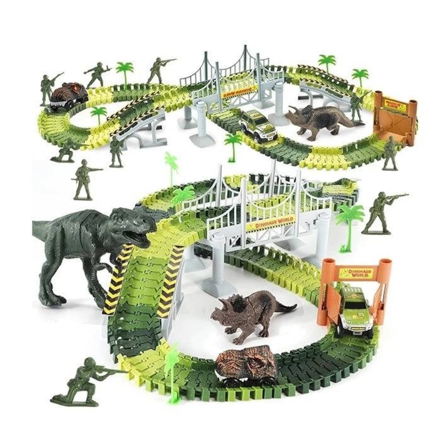 Image 931411.jpg, Product 931-411 / Price $29.99, Create a Road Track Set: Dinosaur World – 142-Piece Educational STEM Kit for Ages 6+ | Inspire Creativity and Learning Through Engaging Dinosaur-Themed Play from Tradeopia on TSC.ca's Toys & Hobbies department