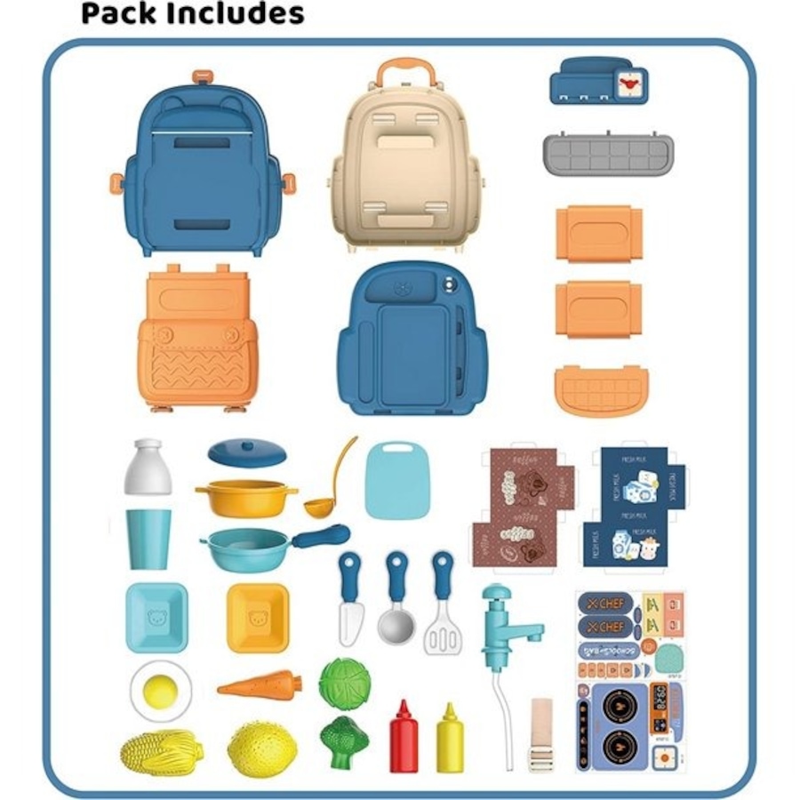 Image 931421_ALTMORE2.jpg, Product 931-421 / Price $29.99, Chef Kitchen Play Set in Backpack – Portable Toy for Ages 3+ | 34 Piece Kitchen and Role-Playing Accessories from Tradeopia on TSC.ca's Toys & Hobbies department