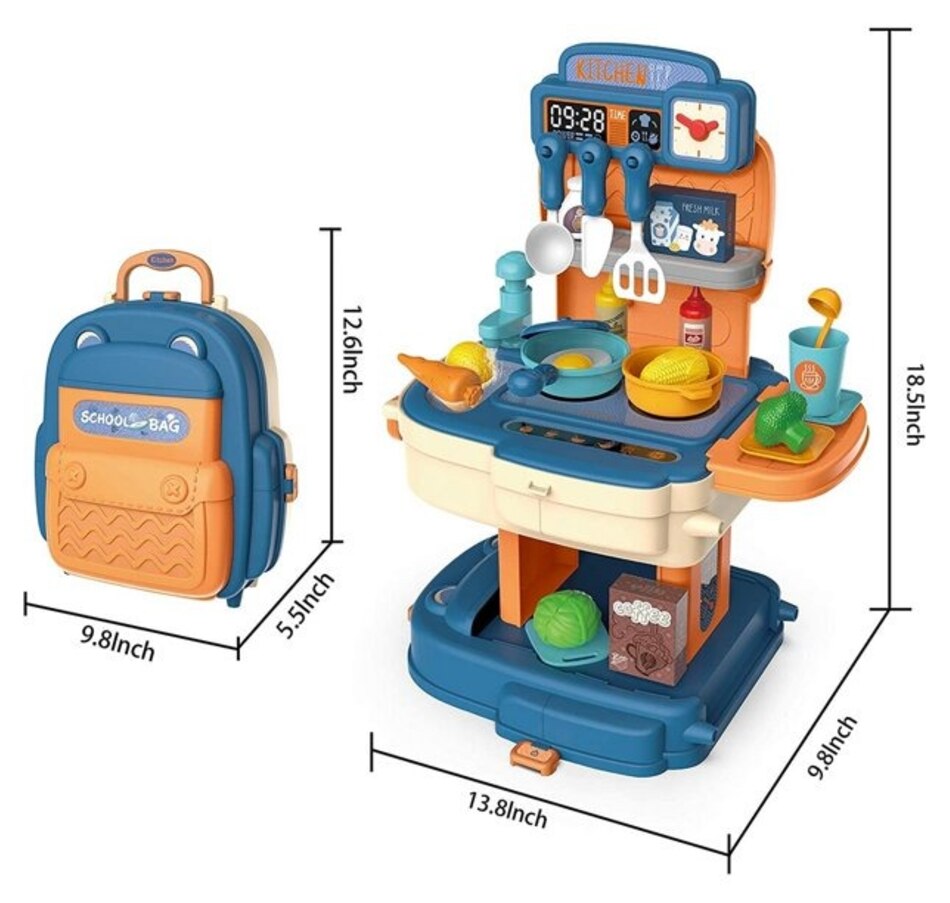 Image 931421_ALTMORE3.jpg, Product 931-421 / Price $26.99, Chef Kitchen Play Set in Backpack – Portable Toy for Ages 3+ | 34 Piece Kitchen and Role-Playing Accessories from Tradeopia on TSC.ca's Toys & Hobbies department