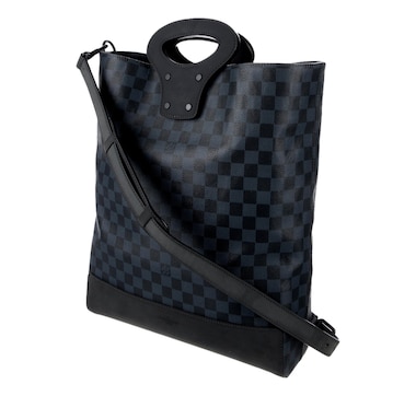 Louis Vuitton North South Tote Handbag Damier Cobalt Black and Navy (Pre-owned)