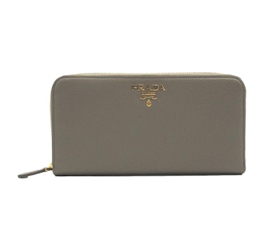 Prada Saffiano Leather Large Continental Wallet Argilla and Astrale Grey Blue