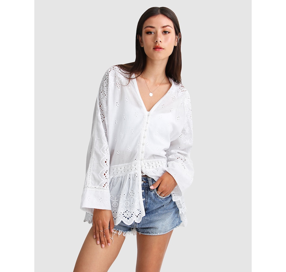 Image 931691_ALTMORE4.jpg, Product 931-691 / Price $179.95, belle & bloom Unbutton Me Eyelet Button Down Shirt from belle & bloom on TSC.ca's Fashion department