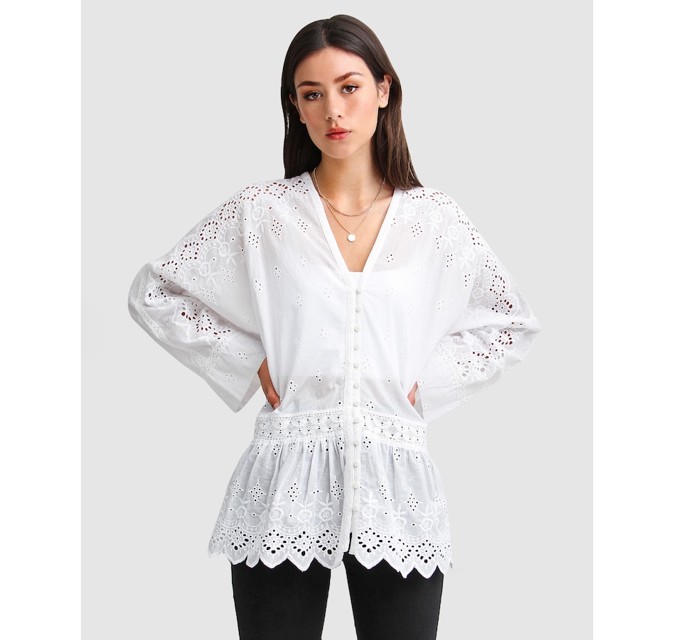 Image 931691_ST01.jpg, Product 931-691 / Price $179.95, belle & bloom Unbutton Me Eyelet Button Down Shirt from belle & bloom on TSC.ca's Fashion department