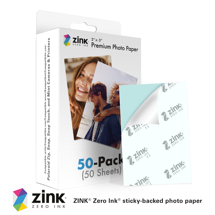 Image 931706_ALTMORE2.jpg, Product 931-706 / Price $39.99, Zink Photo Paper 2x3"(50 Pack) Compatible W/Polaroid Snap, Snap Touch, Zip & Mint Cameras & Printers from Zink on TSC.ca's Toys & Hobbies department