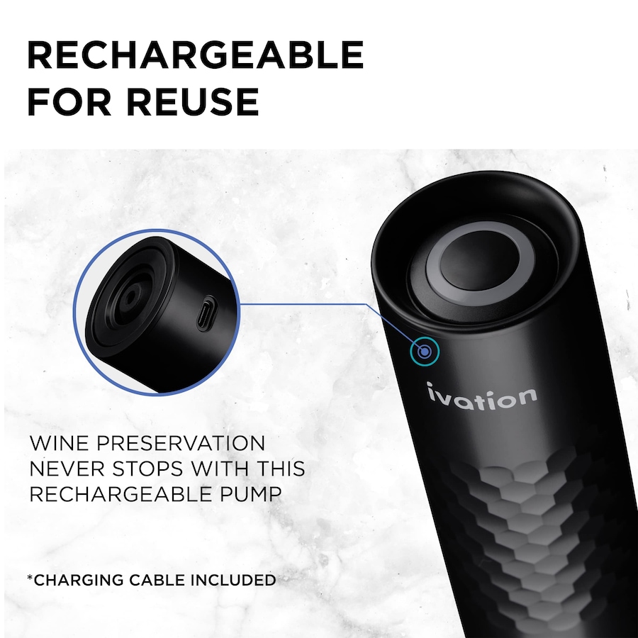 Image 931725_ALTMORE2.jpg, Product 931-725 / Price $59.99, Ivation 6-Piece Rechargeable Wine Saver Pump with Reusable Wine Stoppers from Ivation on TSC.ca's Kitchen department