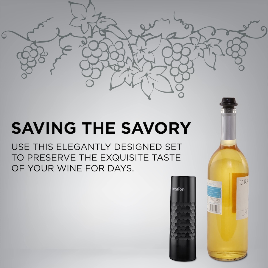 Image 931725_ALTMORE3.jpg, Product 931-725 / Price $59.99, Ivation 6-Piece Rechargeable Wine Saver Pump with Reusable Wine Stoppers from Ivation on TSC.ca's Kitchen department