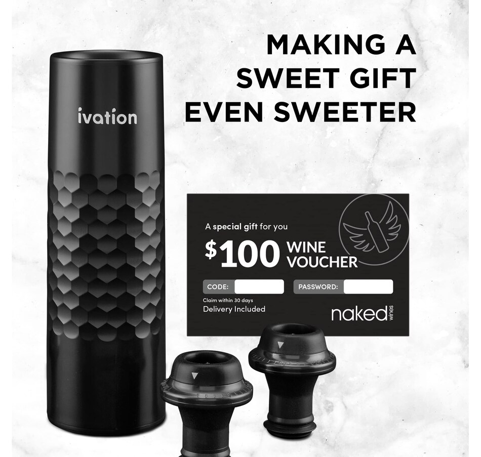 Image 931725_ALTMORE4.jpg, Product 931-725 / Price $59.99, Ivation 6-Piece Rechargeable Wine Saver Pump with Reusable Wine Stoppers from Ivation on TSC.ca's Kitchen department