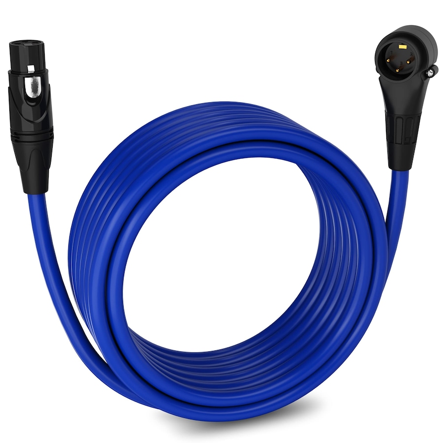 Image 931750_ST01.jpg, Product 931-750 / Price $37.99, LyxPro 25 Feet Right Angle XLR Microphone Cable, Male to Female Cable - Blue from LyxPro on TSC.ca's Toys & Hobbies department