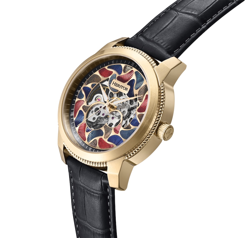Image 932386_ALTMORE4.jpg, Product 932-386 / Price $184.10, Heritor Automatic Emmanuel Semi-Skeleton Leather-Band Watch from Heritor on TSC.ca's Jewellery department