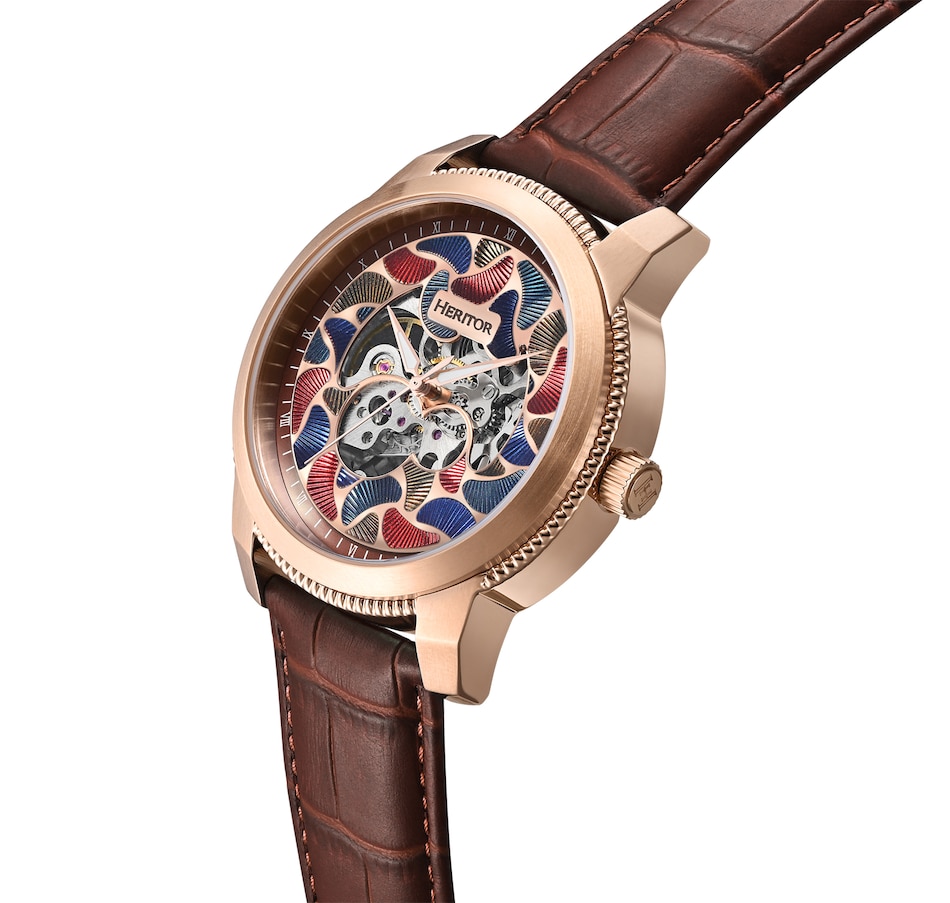 Image 932386_ALTMORE8.jpg, Product 932-386 / Price $184.10, Heritor Automatic Emmanuel Semi-Skeleton Leather-Band Watch from Heritor on TSC.ca's Jewellery department