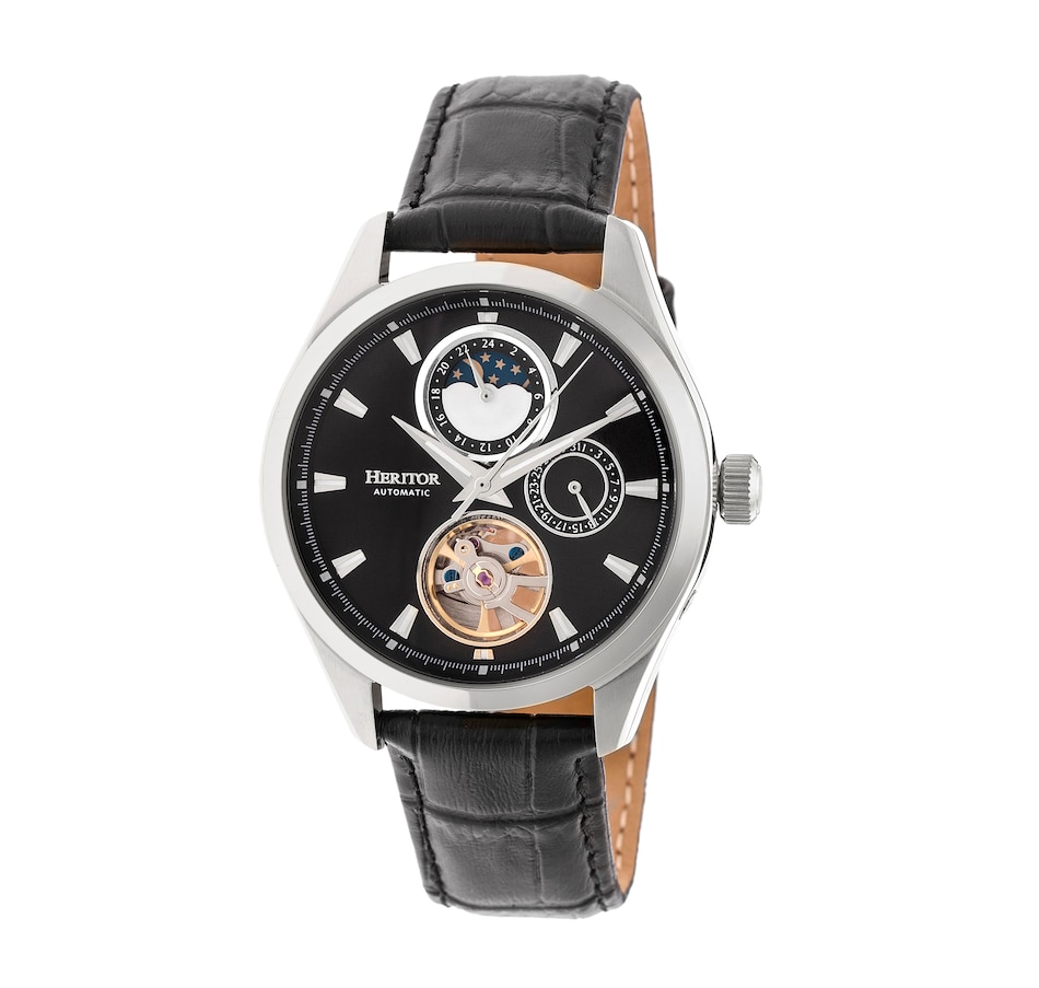 Image 932401_ST01.jpg, Product 932-401 / Price $161.05 - $185.05, Heritor Automatic Sebastian Semi-Skeleton Leather-Band Watch from Heritor on TSC.ca's Jewellery department