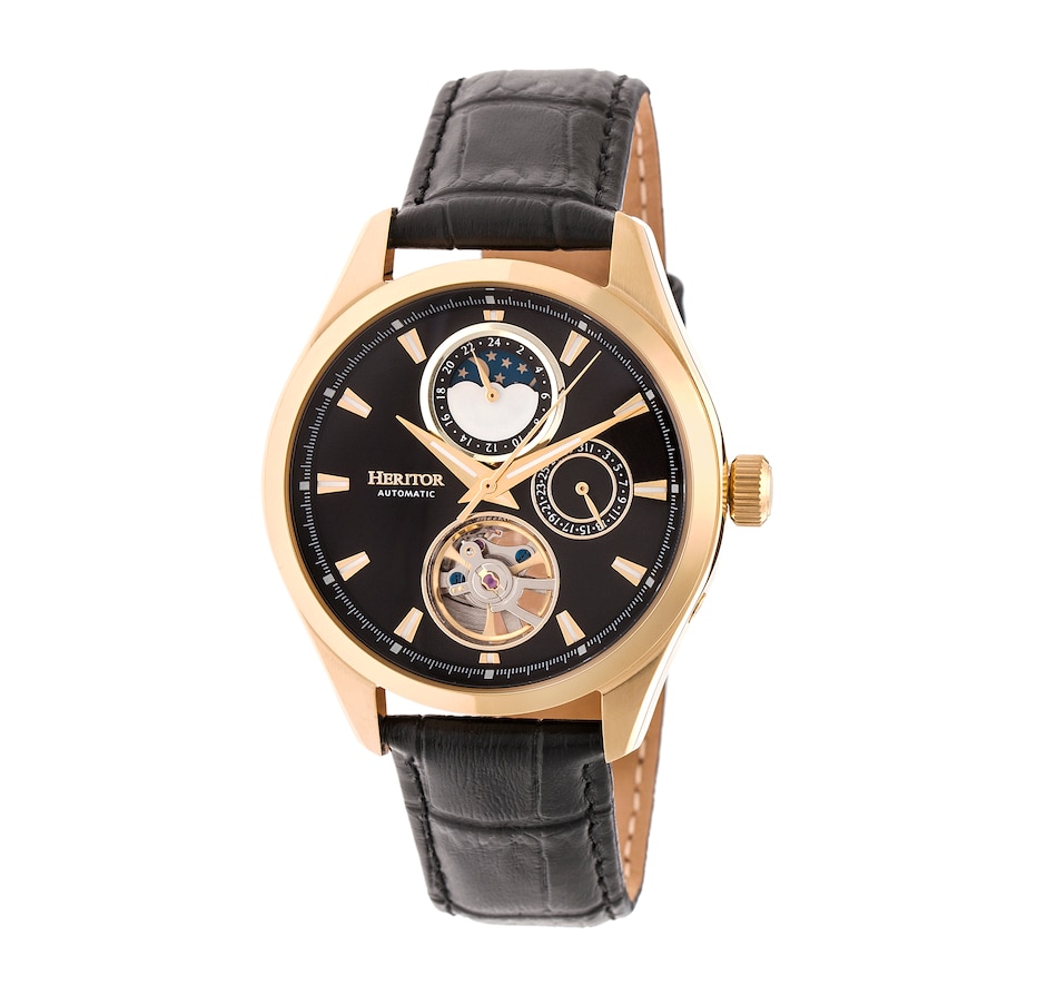 Image 932401_ST05.jpg, Product 932-401 / Price $161.05 - $185.05, Heritor Automatic Sebastian Semi-Skeleton Leather-Band Watch from Heritor on TSC.ca's Jewellery department