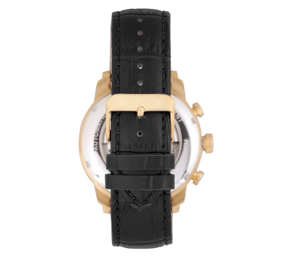 Image 932405_ALTMORE3.jpg, Product 932-405 / Price $148.56, Heritor Automatic Arthur Semi-Skeleton Leather-Band Watch w/ Day/Date from Heritor on TSC.ca's Jewellery department