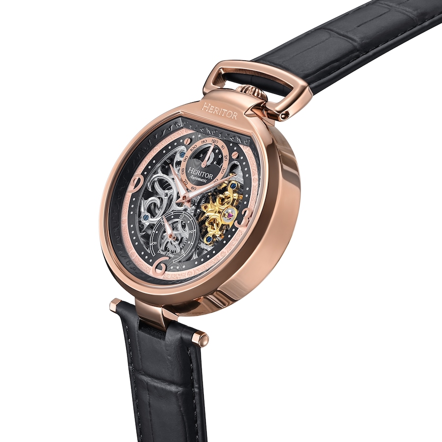 Image 932412_ALTMORE1.jpg, Product 932-412 / Price $134.00 - $167.50, Heritor Automatic Lincoln Leather-Band Skeleton Watch with Moon Phase from Heritor on TSC.ca's Jewellery department