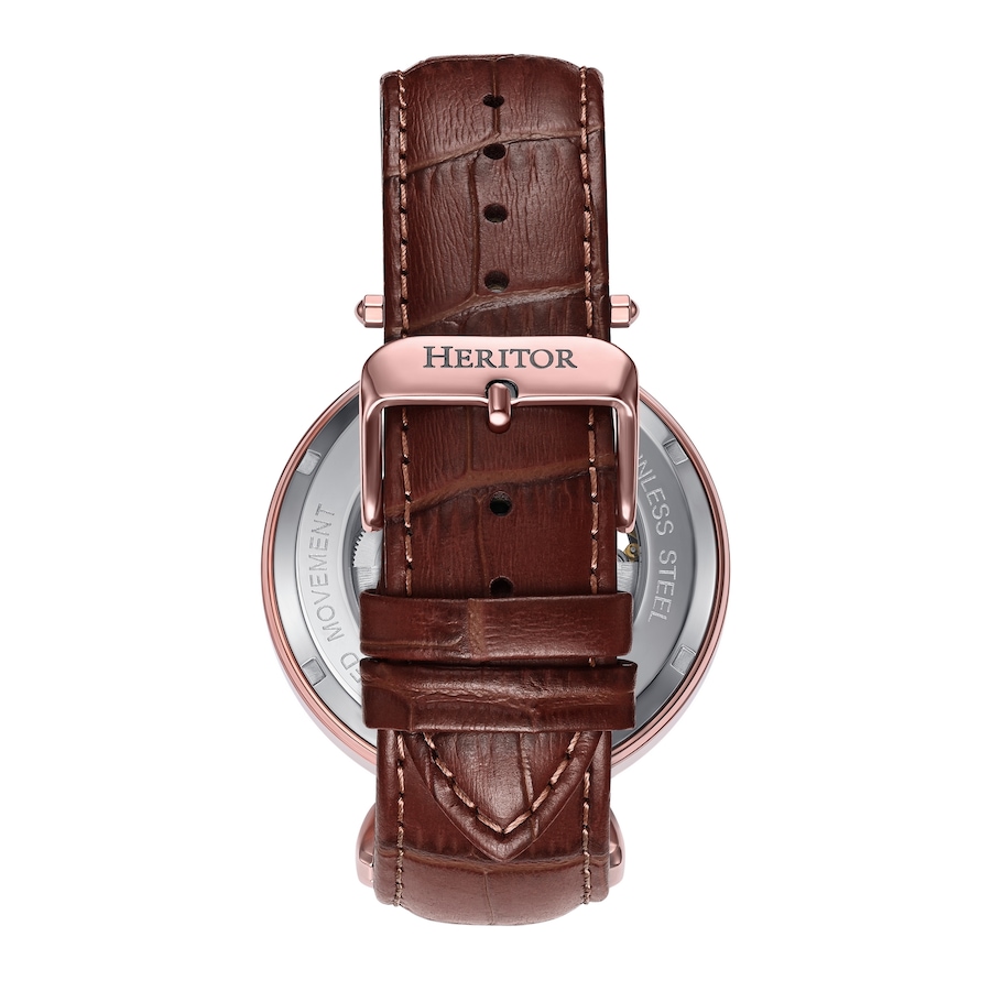 Image 932412_ALTMORE10.jpg, Product 932-412 / Price $134.00 - $167.50, Heritor Automatic Lincoln Leather-Band Skeleton Watch with Moon Phase from Heritor on TSC.ca's Jewellery department