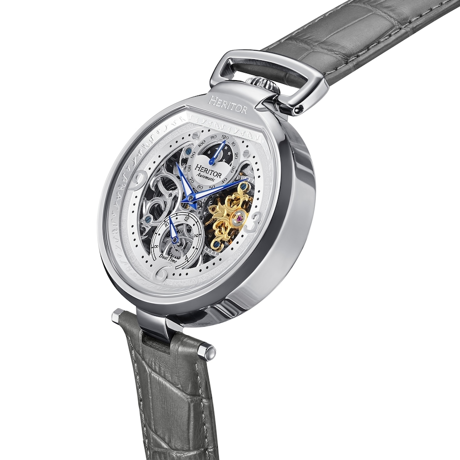 Image 932412_ALTMORE11.jpg, Product 932-412 / Price $134.00 - $167.50, Heritor Automatic Lincoln Leather-Band Skeleton Watch with Moon Phase from Heritor on TSC.ca's Jewellery department