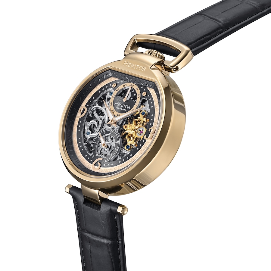 Image 932412_ALTMORE5.jpg, Product 932-412 / Price $134.00 - $167.50, Heritor Automatic Lincoln Leather-Band Skeleton Watch with Moon Phase from Heritor on TSC.ca's Jewellery department