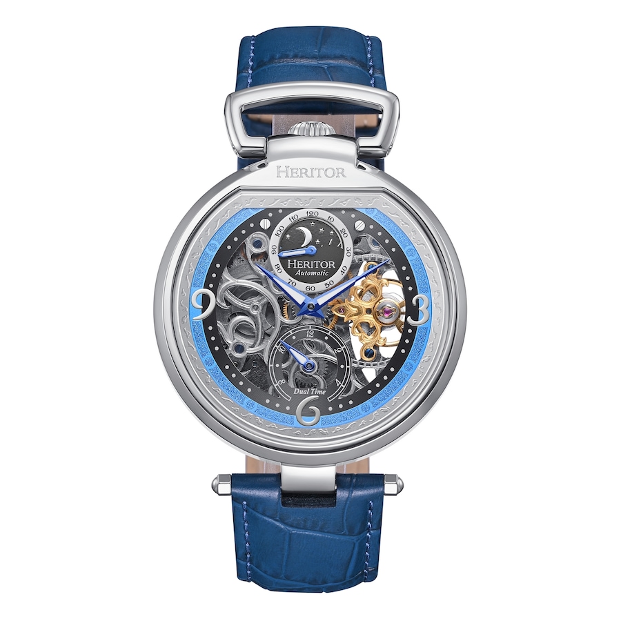 Image 932412_ST02.jpg, Product 932-412 / Price $134.00 - $167.50, Heritor Automatic Lincoln Leather-Band Skeleton Watch with Moon Phase from Heritor on TSC.ca's Jewellery department