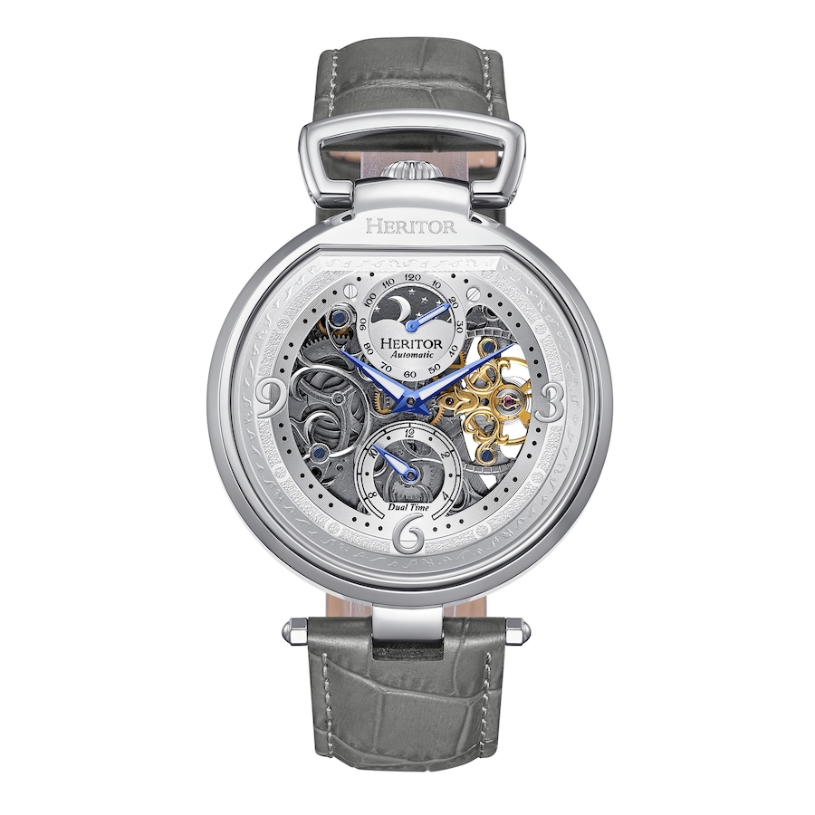 Image 932412_ST06.jpg, Product 932-412 / Price $134.00 - $167.50, Heritor Automatic Lincoln Leather-Band Skeleton Watch with Moon Phase from Heritor on TSC.ca's Jewellery department