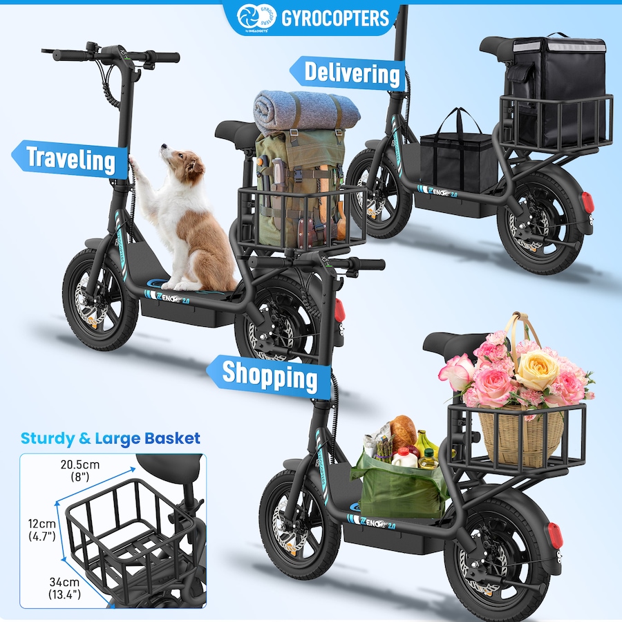 Image 932487_ALTMORE8.jpg, Product 932-487 / Price $399.99, Gyrocopters Zeno 2.0 Electric Scooter | UL2272 Approved | 32 km/h Max Speed | Up to 40 km Range from Gyrocopters on TSC.ca's Health & Fitness department