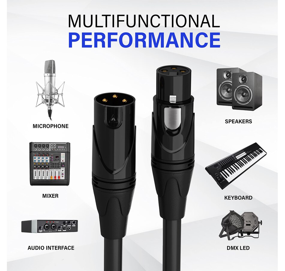 Image 933614_ALTMORE5.jpg, Product 933-614 / Price $32.99, LyxPro Microphone 15 feet XLR Cable, Male to Female, 3 Pin Mic Cable, Purple from LyxPro on TSC.ca's Toys & Hobbies department