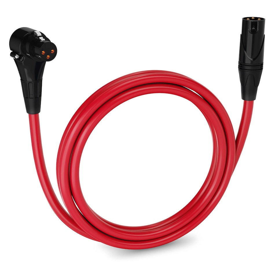 LyxPro 6 Feet Right Angle XLR Microphone Cable, Female to Male XLR Cable - Red