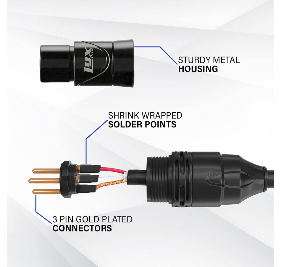 Image 933631_ALTMORE3.jpg, Product 933-631 / Price $21.99, LyxPro 1.5 Feet Microphone XLR Angled Female Cable, 3 Pin Mic Cable - Black from LyxPro on TSC.ca's Toys & Hobbies department