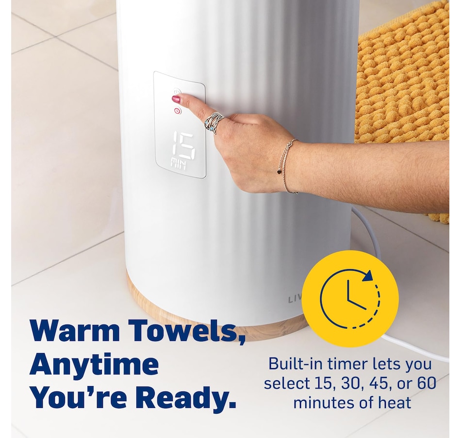 Image 933696_ALTMORE6.jpg, Product 933-696 / Price $149.00, LiveFine Towel Warmer, Bucket Heater W/LED Display Fits 40”x70” Towel, White from LiveFine on TSC.ca's Kitchen department