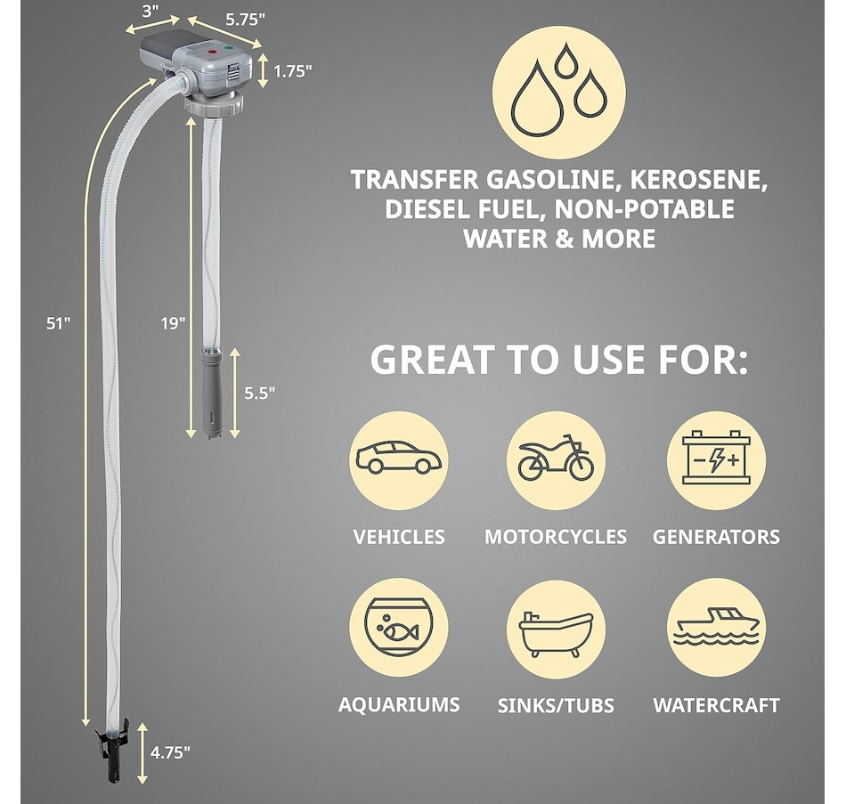 Image 933699_ALTMORE6.jpg, Product 933-699 / Price $119.99, Deway Automatic Fuel Transfer Pump with Auto-Stop & Sound Alert, AA Battery Powered, Fits All Cans from Deway on TSC.ca's Home & Garden department
