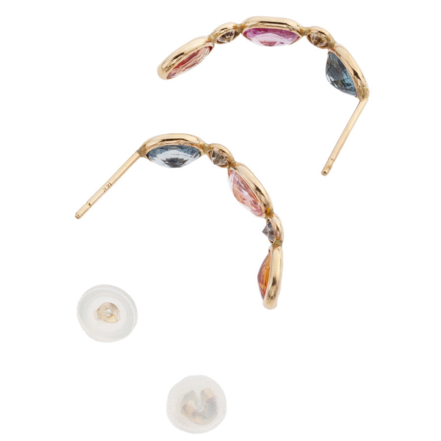 Image 933756_ALTMORE1.jpg, Product 933-756 / Price $899.95, 14K Yellow Gold Triple Sapphire & Fancy Brown-Yellow Diamond Drop Earrings — 2.70ctw Coloured Stone from Estate Jewel Finds on TSC.ca's Jewellery department