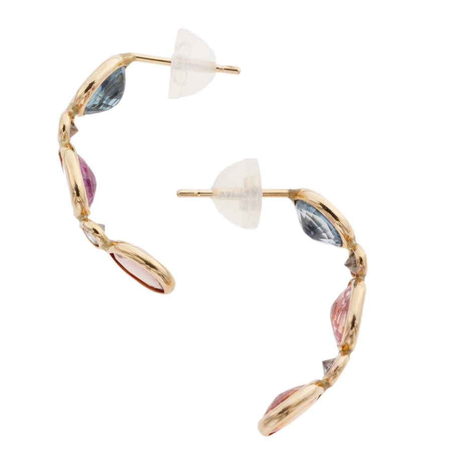 Image 933756_ALTMORE2.jpg, Product 933-756 / Price $899.95, 14K Yellow Gold Triple Sapphire & Fancy Brown-Yellow Diamond Drop Earrings — 2.70ctw Coloured Stone from Estate Jewel Finds on TSC.ca's Jewellery department