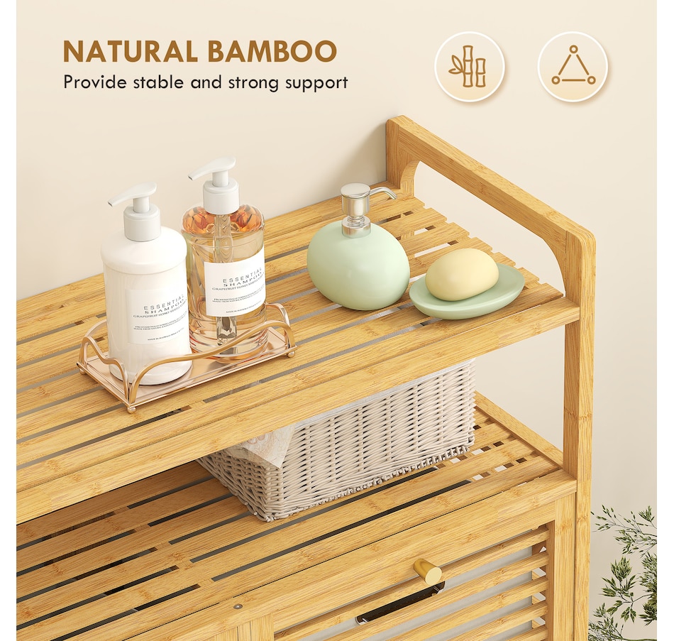 Image 934424_ALTMORE5.jpg, Product 934-424 / Price $124.99, HOMCOM Double Tilt Out Laundry Hamper, Bamboo Laundry Cabinet, Natural from HOMCOM on TSC.ca's Home & Garden department