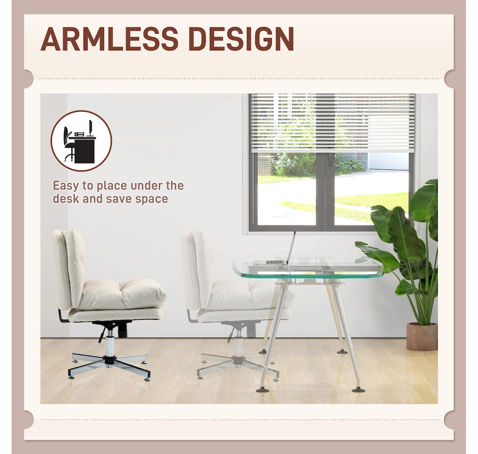 Image 934431_ALTMORE6.jpg, Product 934-431 / Price $139.99, HOMCOM Armless Office Desk Chair, Criss Cross Computer Chair, Light Grey from HOMCOM on TSC.ca's Home & Garden department