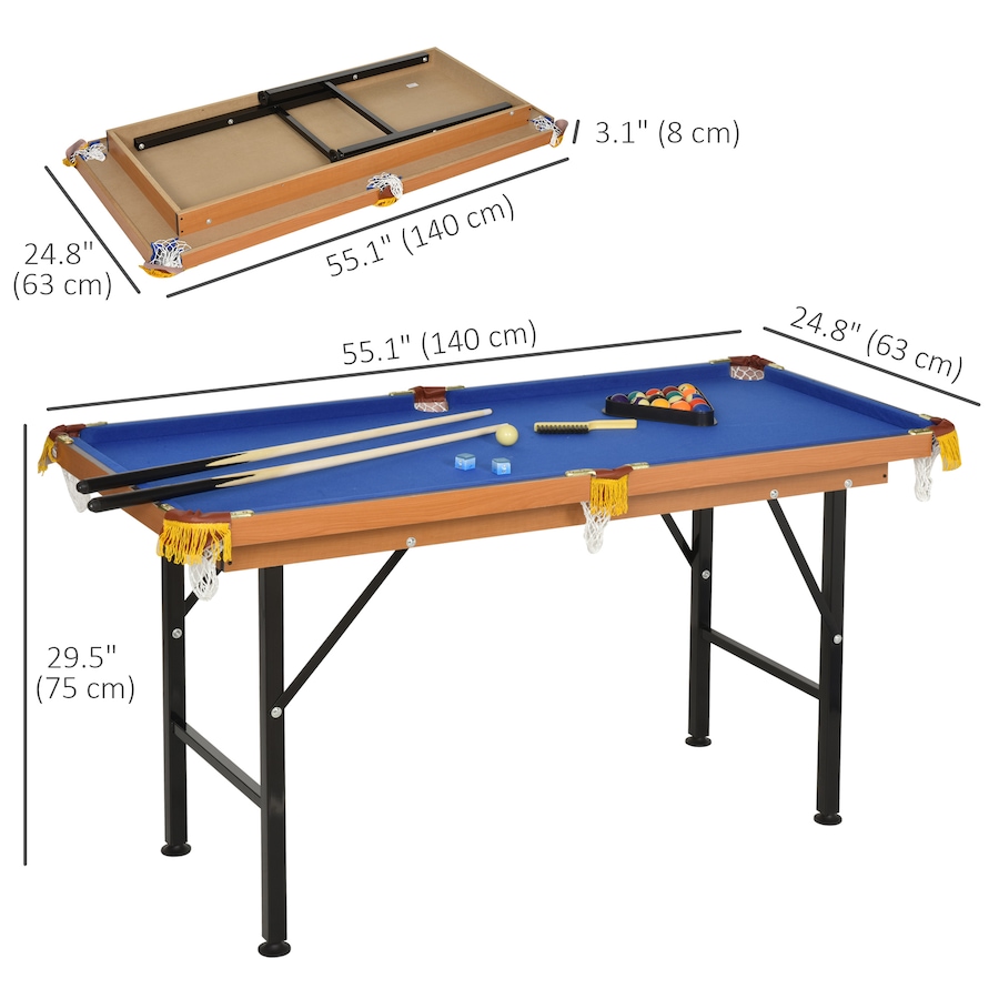 Image 934441_ALTMORE2.jpg, Product 934-441 / Price $159.46, Soozier 55" Portable Mini Billiard Table, Foldable Pool Table, Blue from Soozier on TSC.ca's Toys & Hobbies department